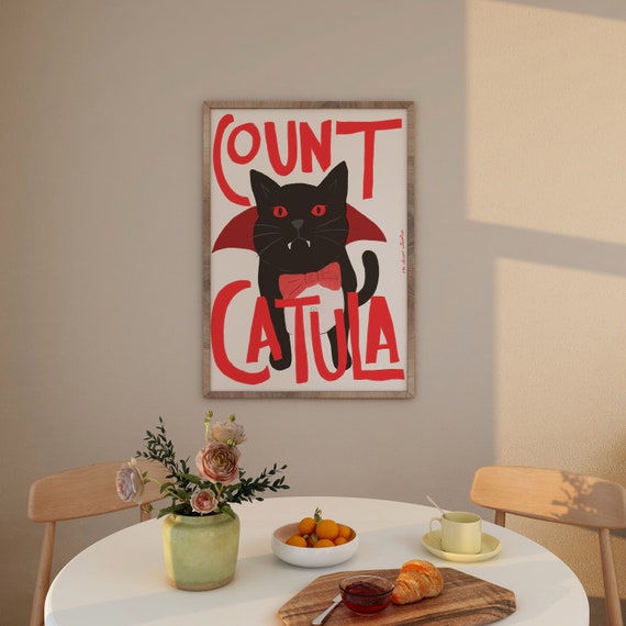 Count Catula Vintage Retro Cat Art Print