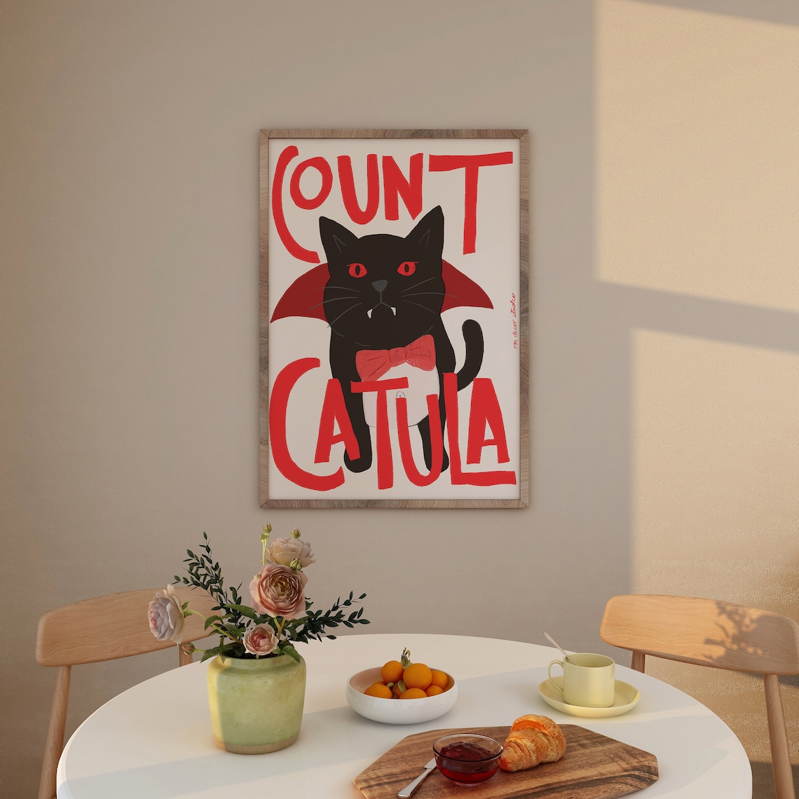 Count Catula Vintage Retro Cat Art Print