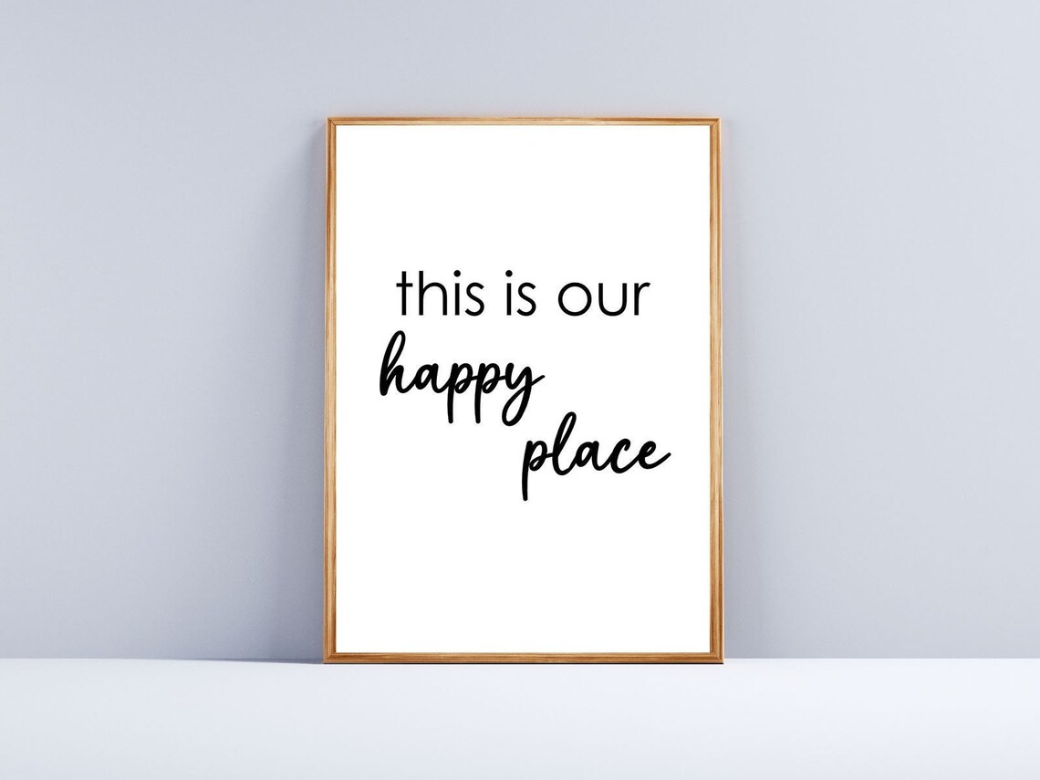 This Is Our Happy Place Family Quote Minimalist Home Decor Poster