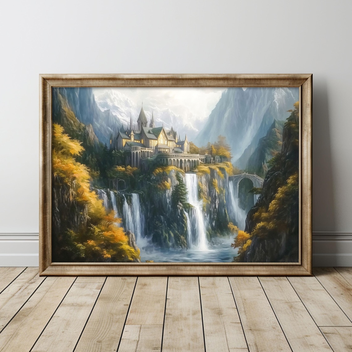 Rivendell High Fantasy Art Print, Elvish Wall