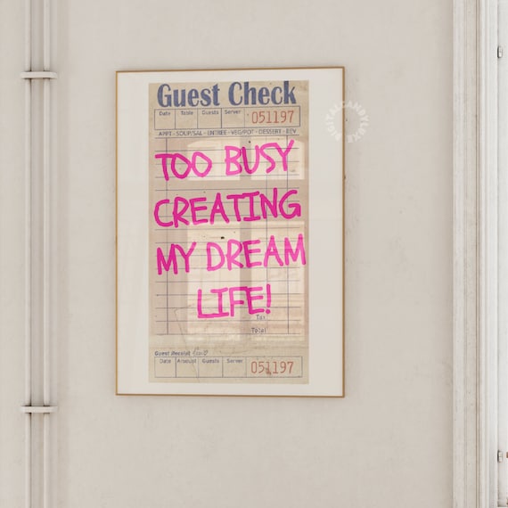 Guest Check Pink Retro Bar Cart Art Print