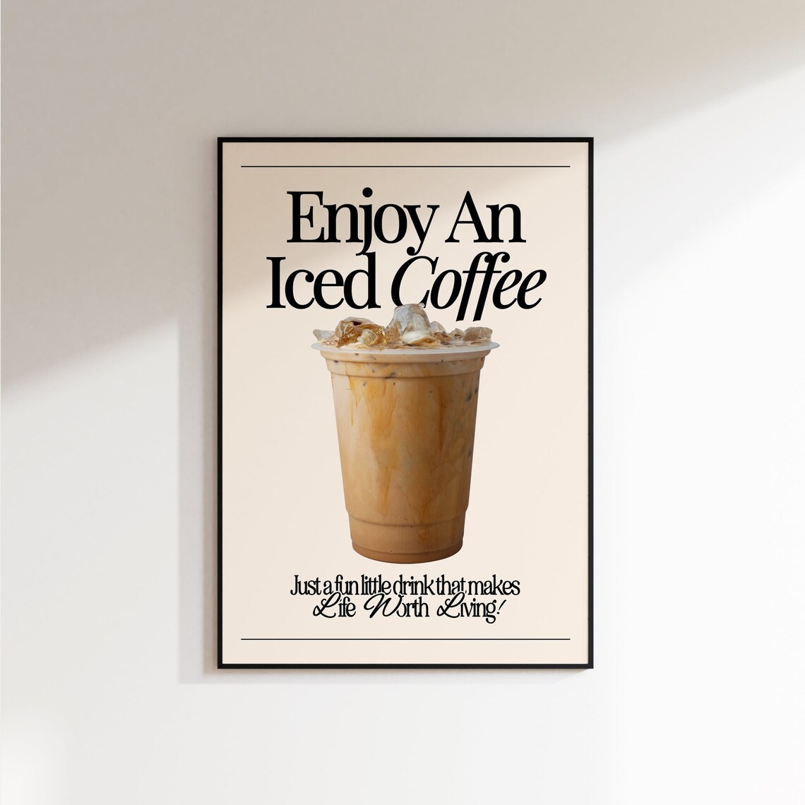Iced Coffee Retro Aesthetic Kitchen Art Print