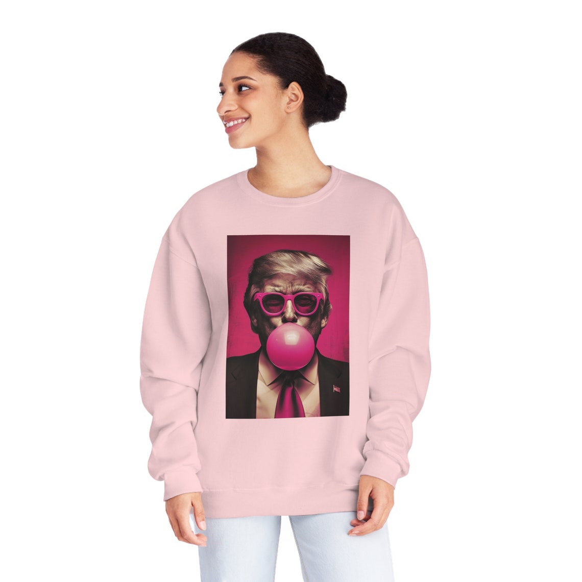 Donald Trump Pink Bubble Gum Pop Art Portrait Funny Gift Poster