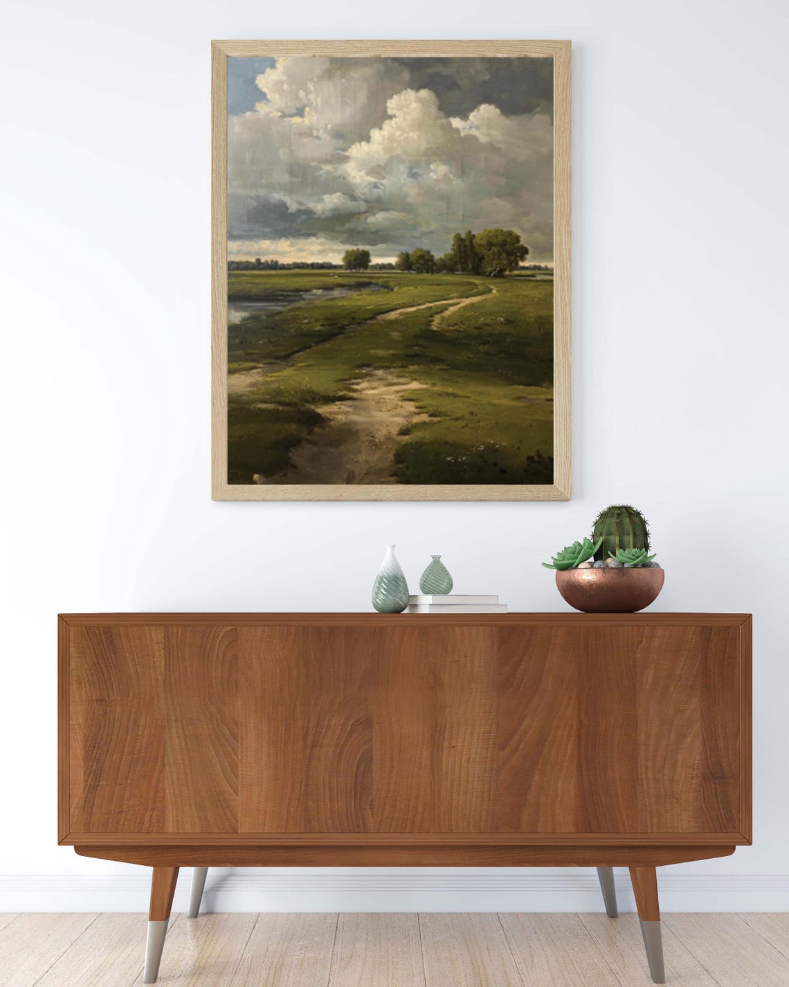 Vintage Farmhouse Painting Farmhouse Landscape Poster Landscape Scenery Decor Farmhouse Art Countryside Print Country Wall Art - Image 3