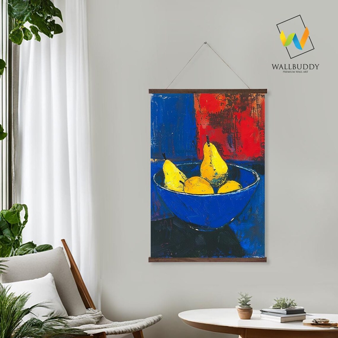 French Fruit Still Life, Pears in Blue Bowl
