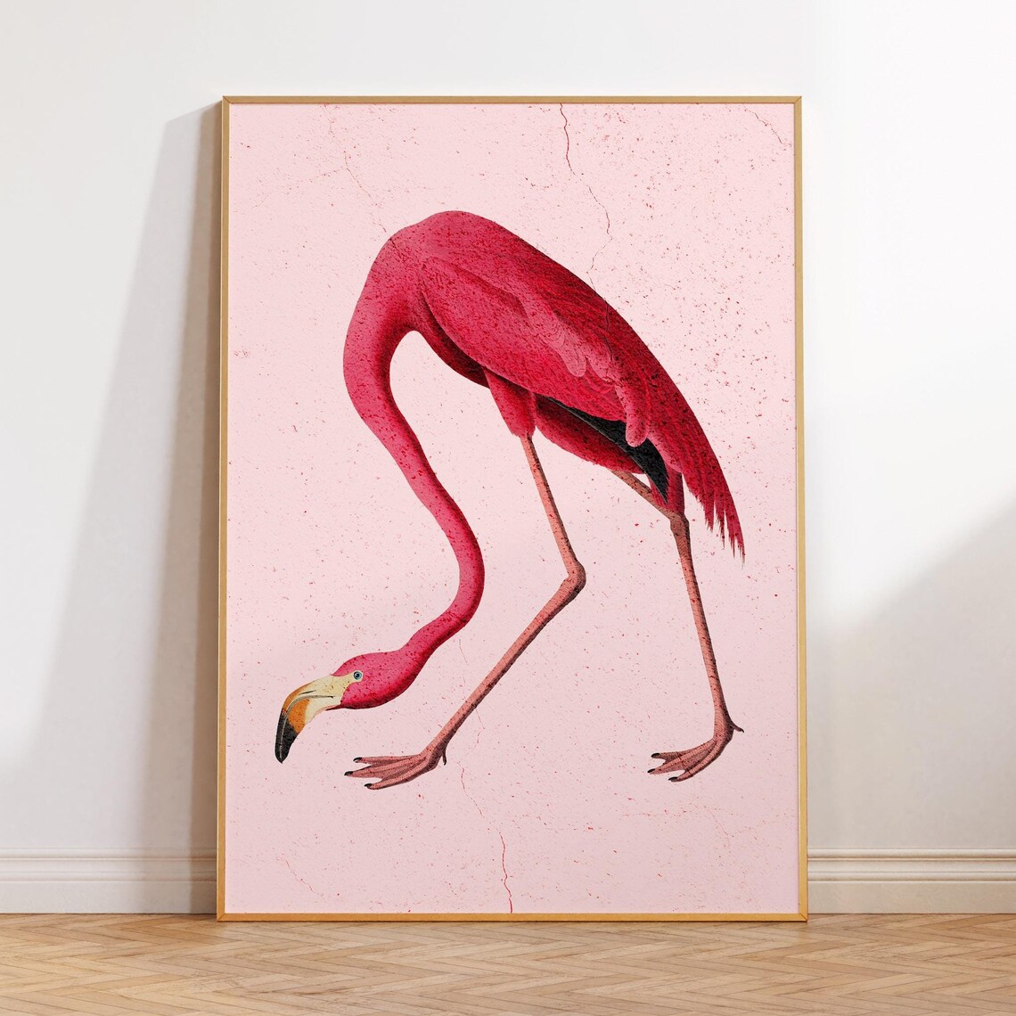 Pink Flamingo Vintage Style Art Print - Image 2