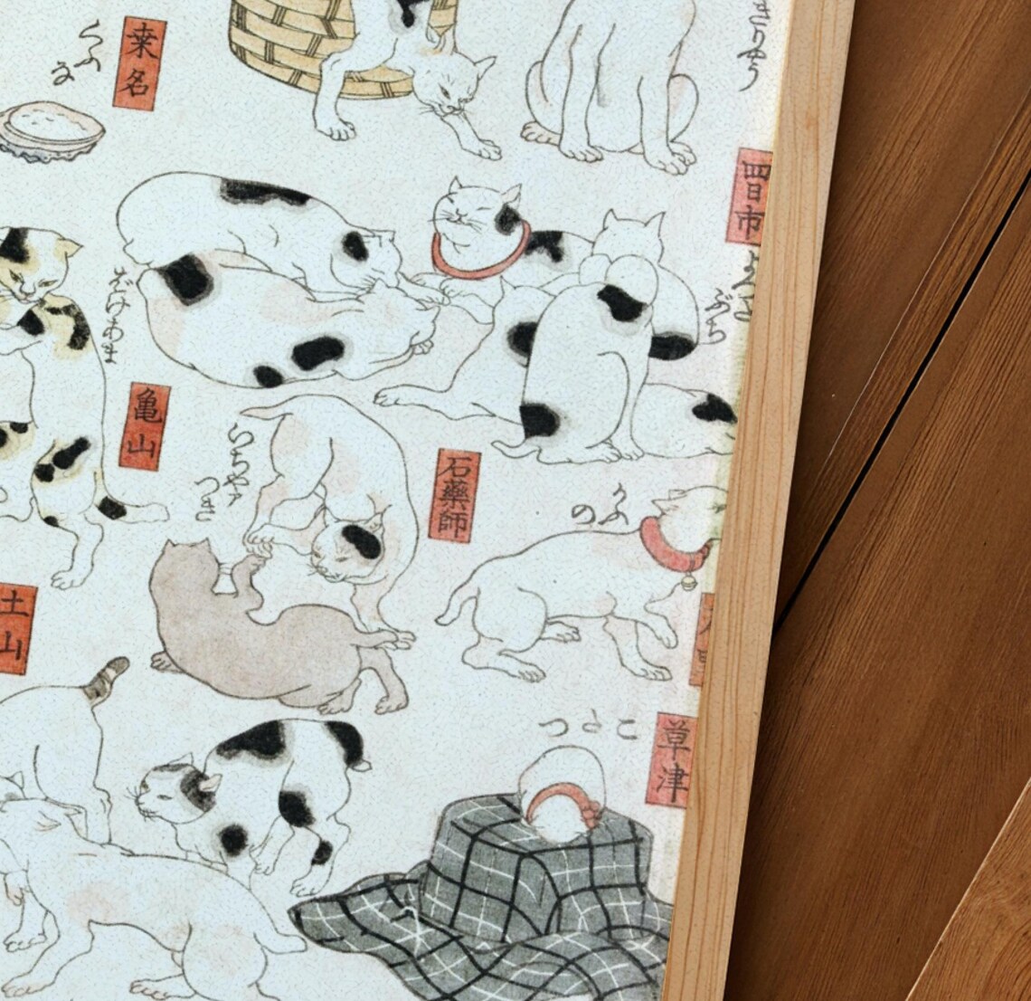 Utagawa Kuniyoshi Fifty-Three Stations Playful Cats Woodblock Poster - Image 3