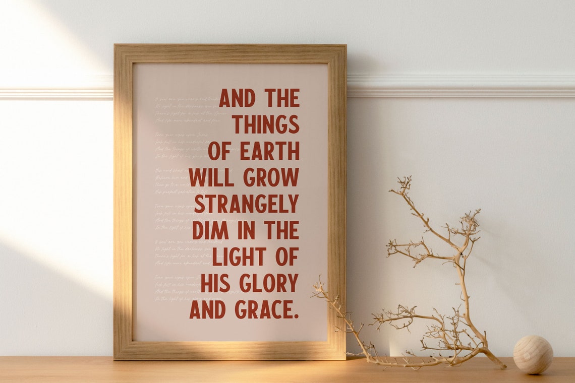 Turn Your Eyes Upon Jesus Strangely Dim Glory And Grace Hymn Poster - Image 6