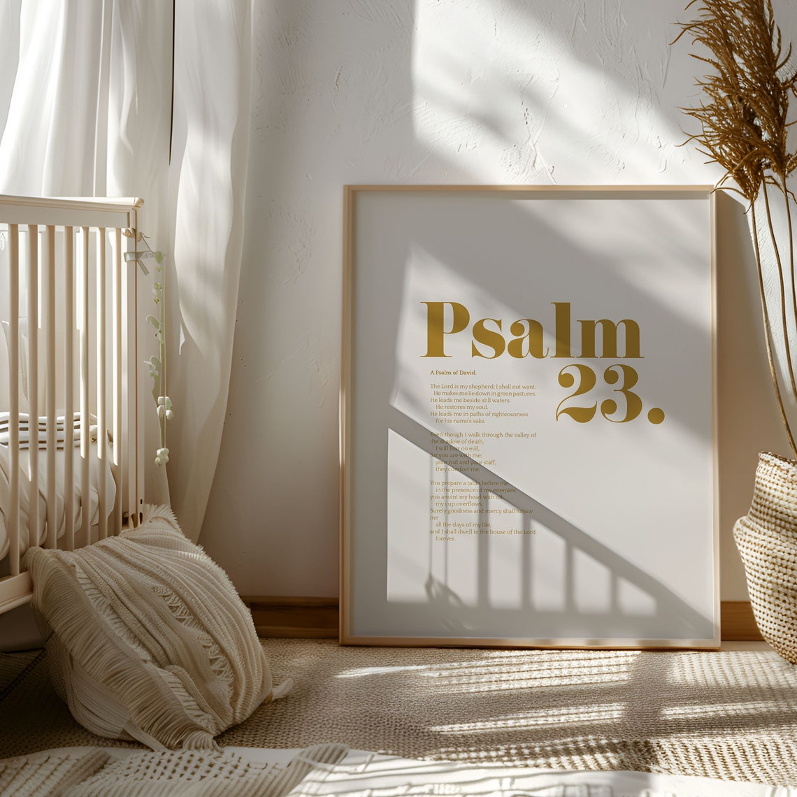 Psalm 23 Gold Typography Full Text Elegant Shepherd Bible Poster - Image 5