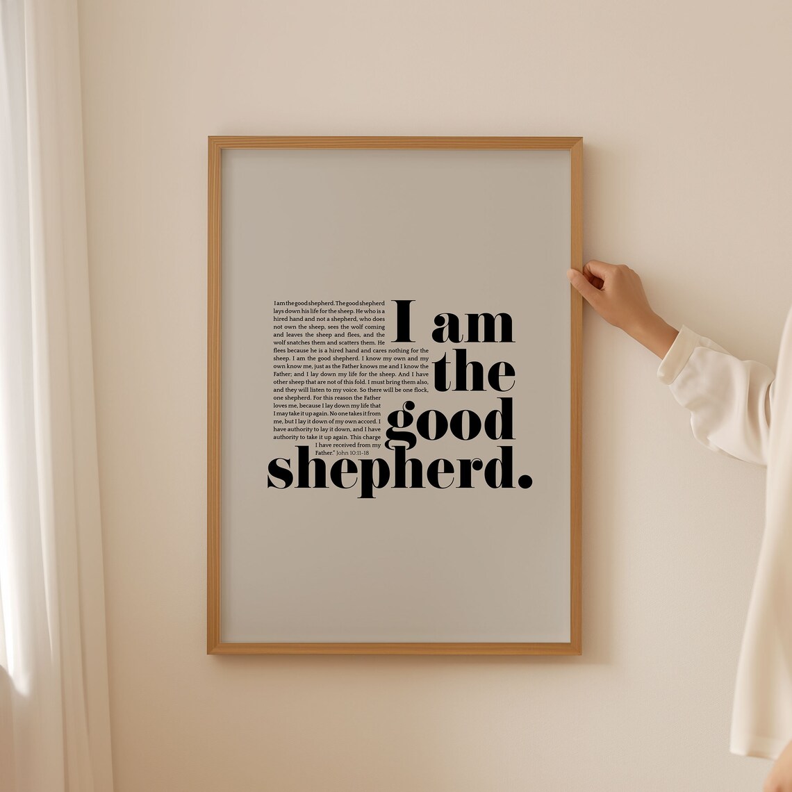 John 10:11 Good Shepherd Scripture Wall Art Print