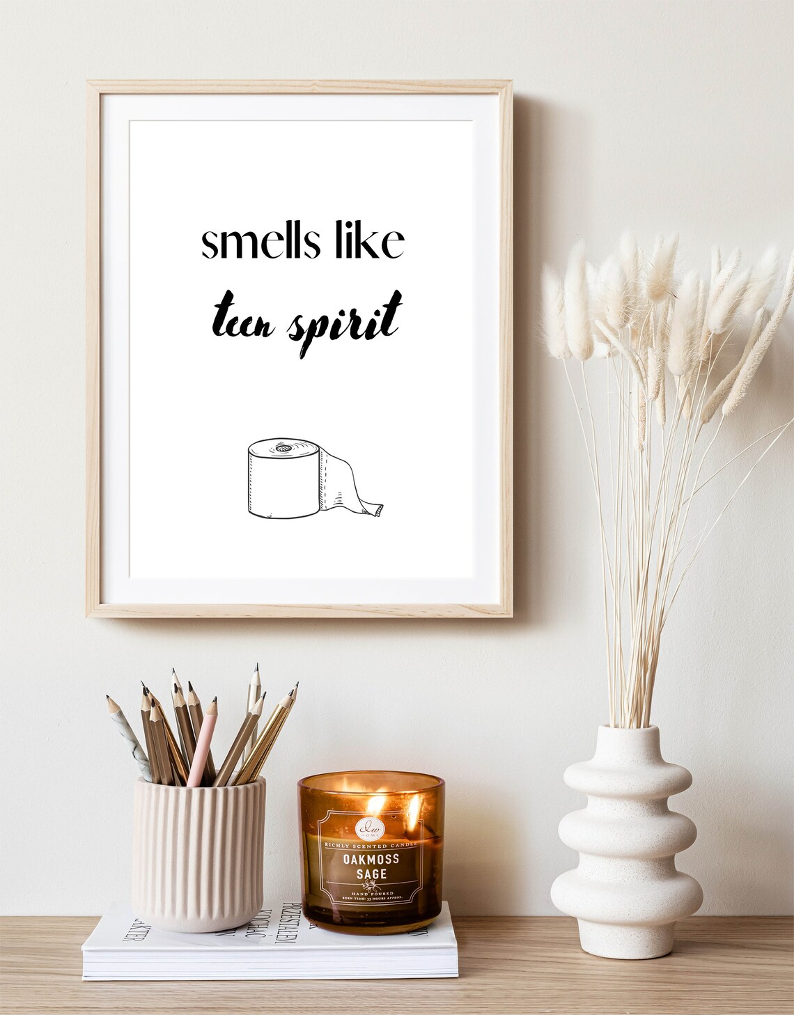 Smells Like Teen Spirit Funny Bathroom Toilet Paper Joke Poster - Image 3