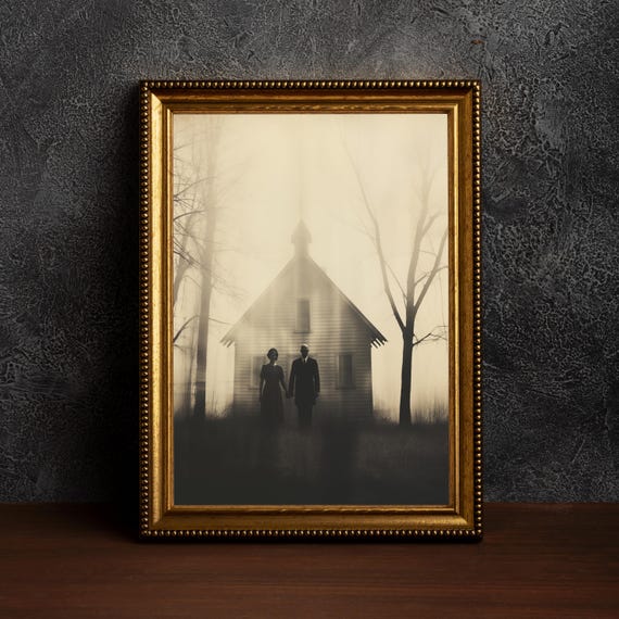 The Couple Dark Academia Printvintage Gothic Printsold Photo Style Artoccult Posternostalgic Fantasy Photography