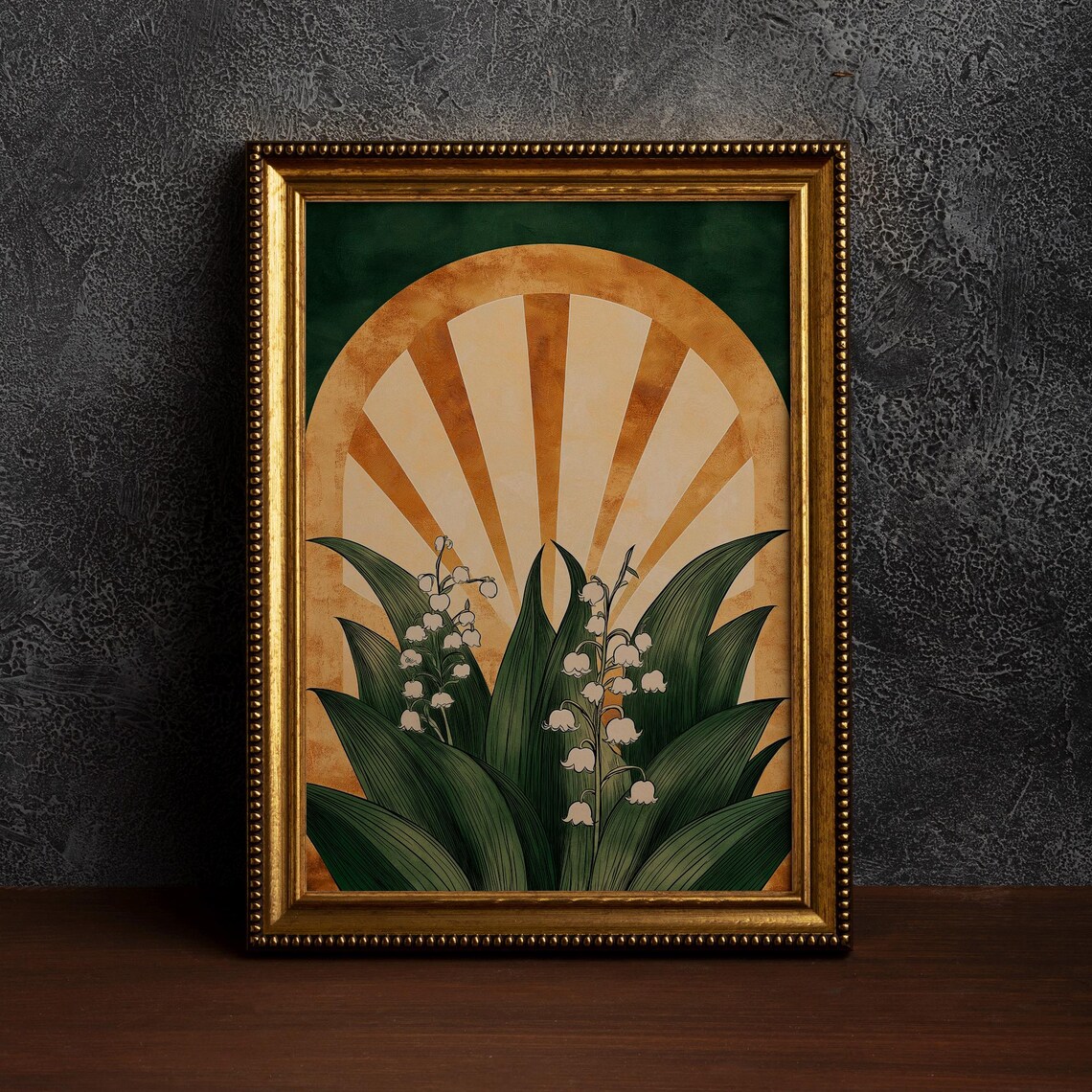 Lily of the Valley and Sun Botanical Boho Art