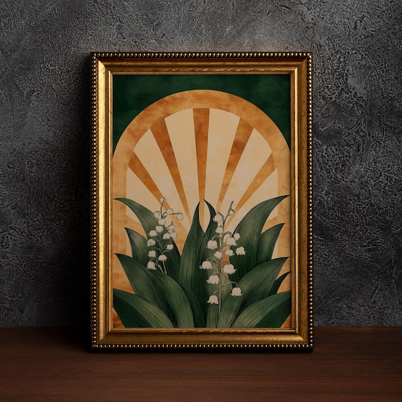 Lily of the Valley and Sun Botanical Boho Art