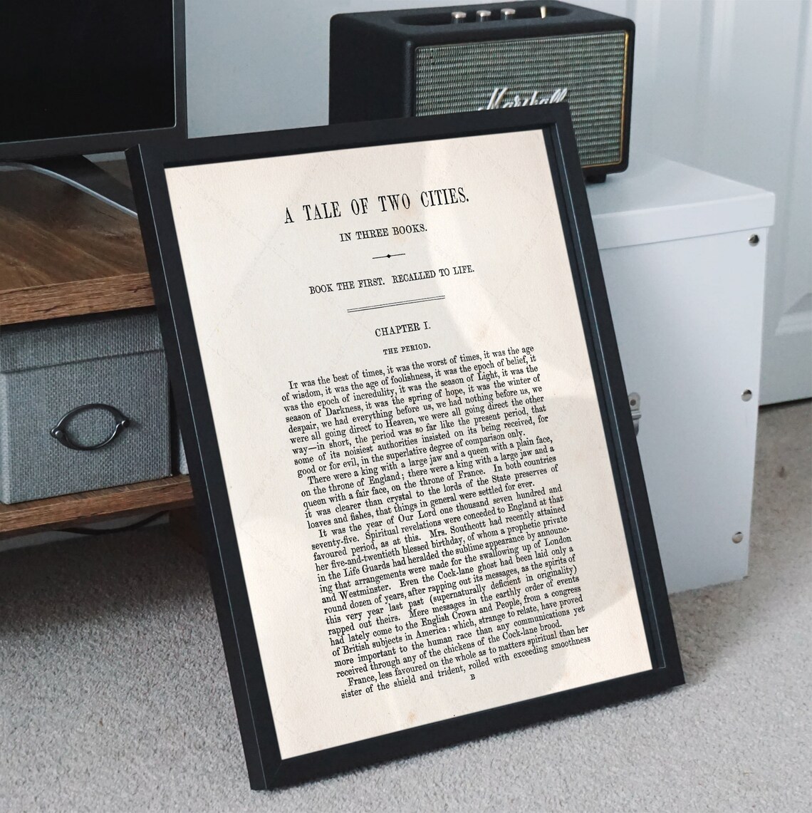 A Tale of Two Cities Charles Dickens First Page Classic Literature Poster - Image 2