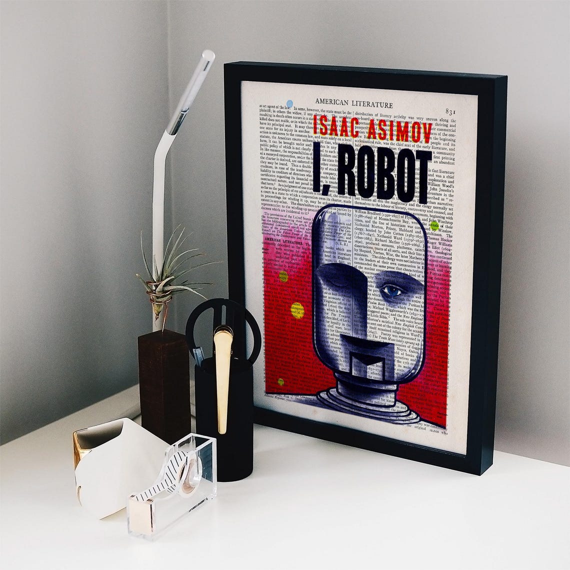 I Robot Isaac Asimov Literary Dictionary Page Sci Fi Book Art Print - Image 2