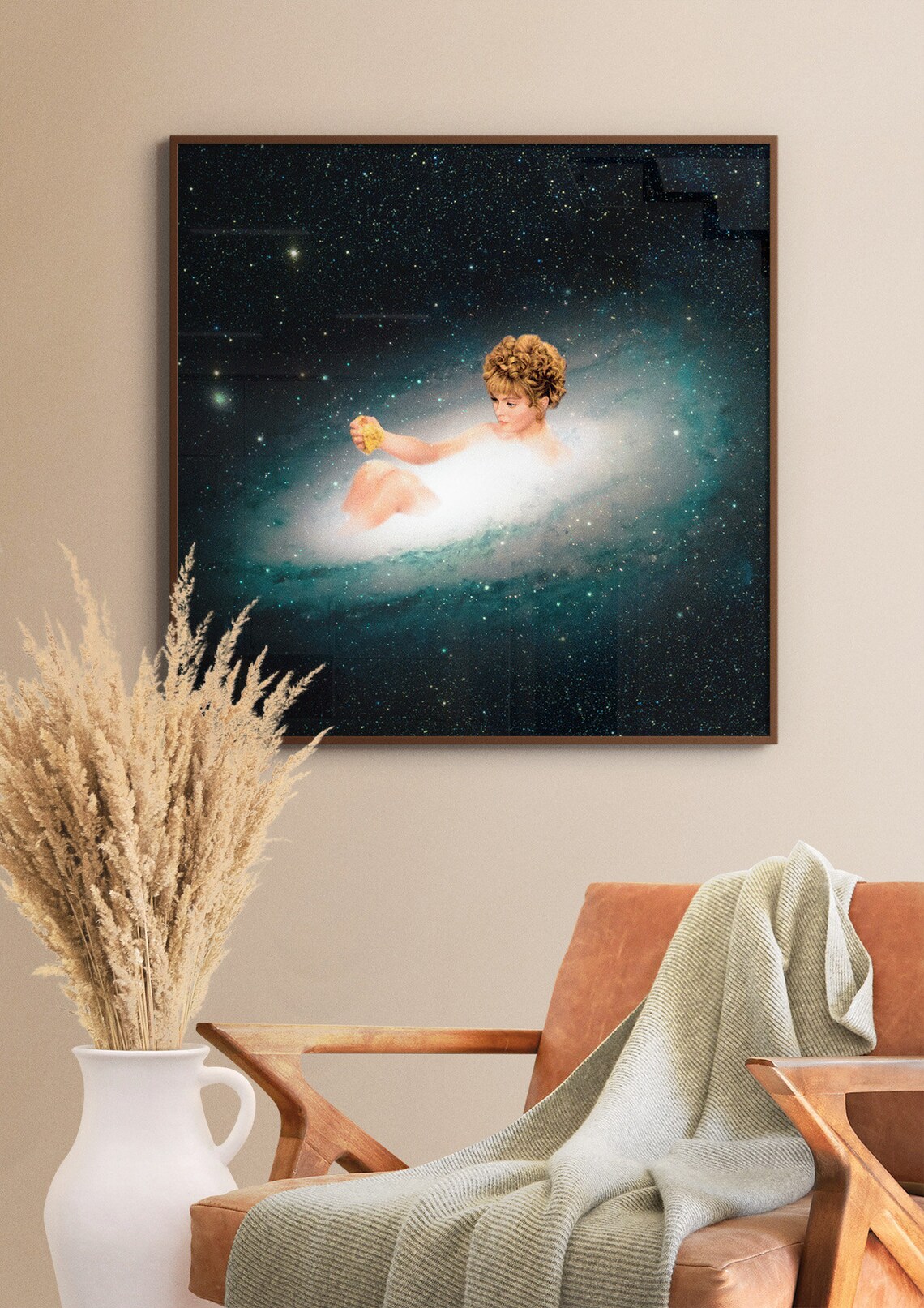 Star Bathing Vintage Collage Cosmic Art Print - Image 3