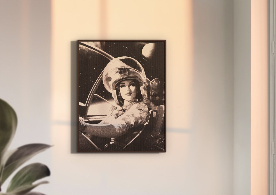 Next Stop Mars Retro Futurism Space Travel Poster - Image 3