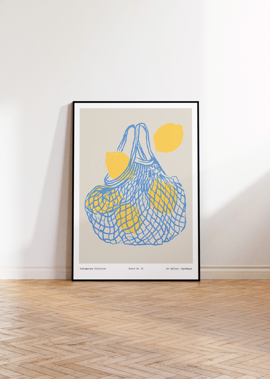 Lemon Wall Art, Neutral Citrus Poster Print