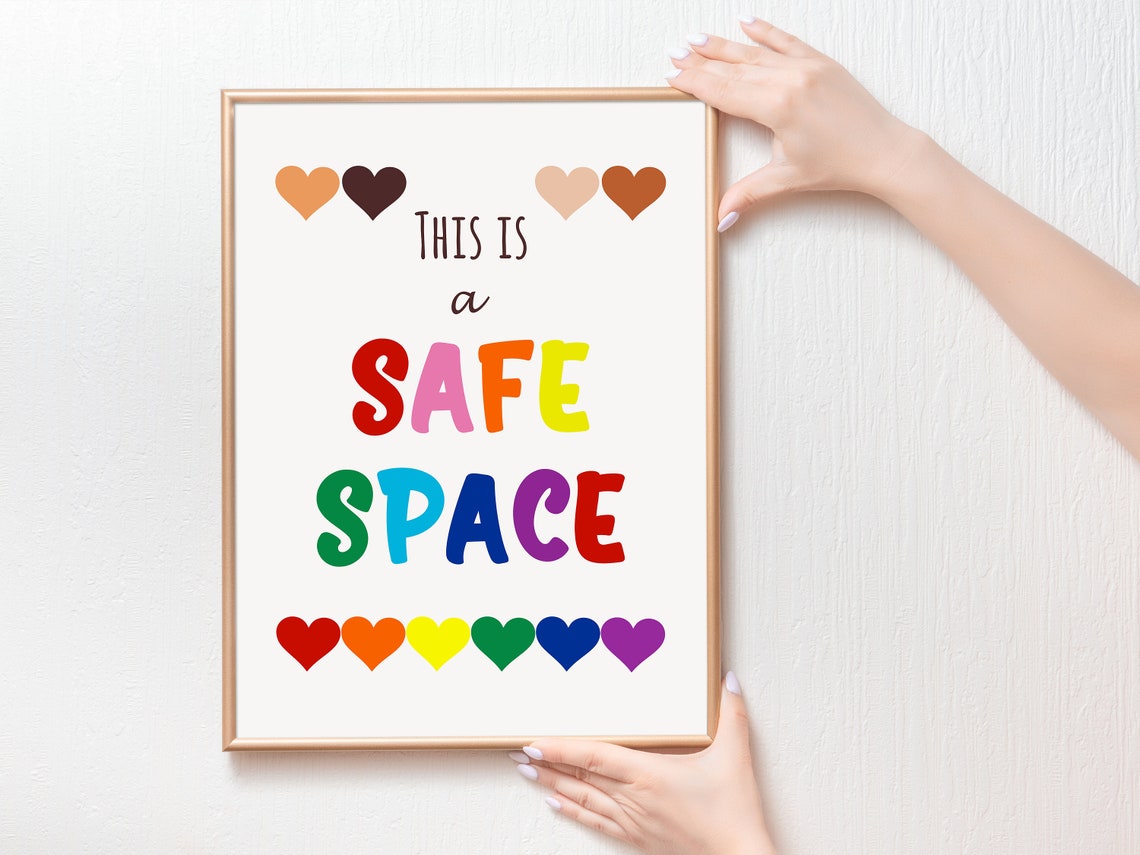 This Is a Safe Space Rainbow Lettering Inclusive Classroom Poster - Image 3