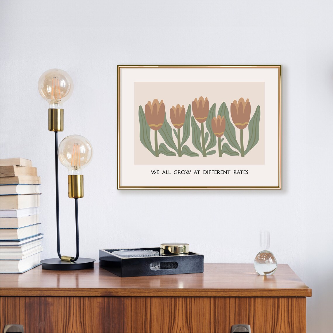 We All Grow At Different Rates Tulip Floral Encouragement Art Poster - Image 2