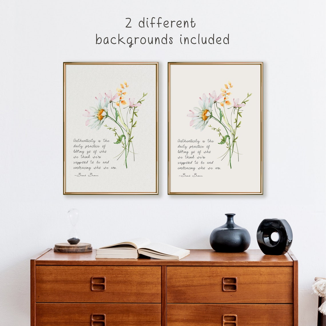 Brene Brown Authenticity Quote Brene Brown Wall Art Print Therapy Office Decor Psychology Quotes Inspirational Art - Image 2