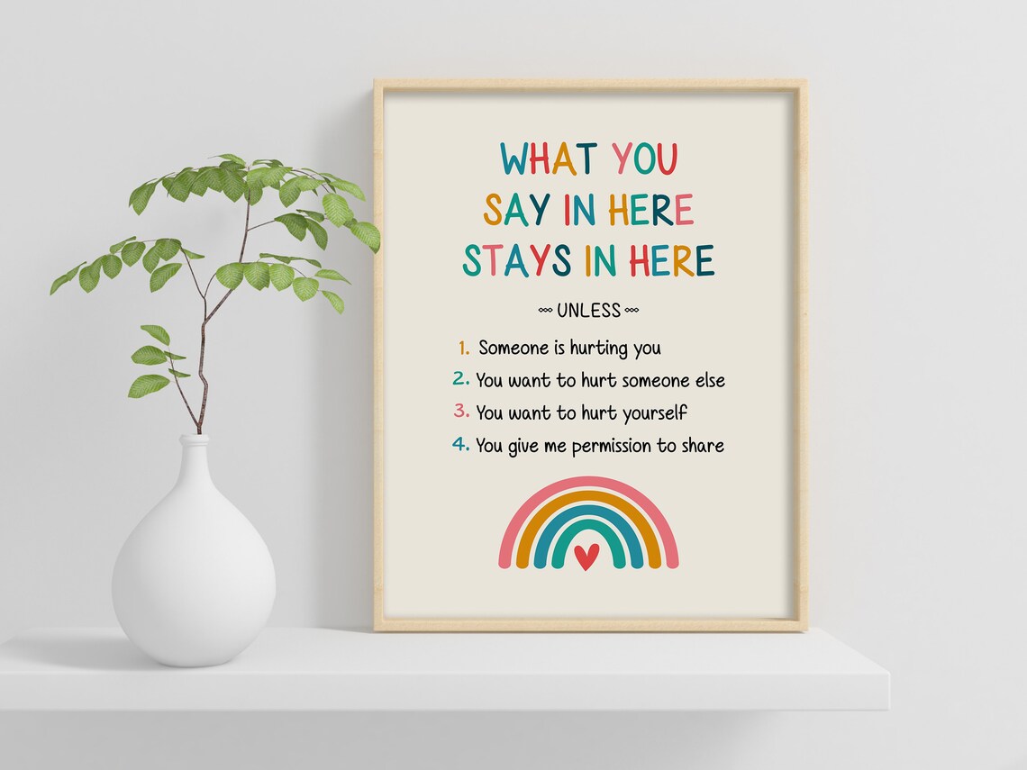 What You Say In Here Stays In Here Therapy Office Art Print - Image 2