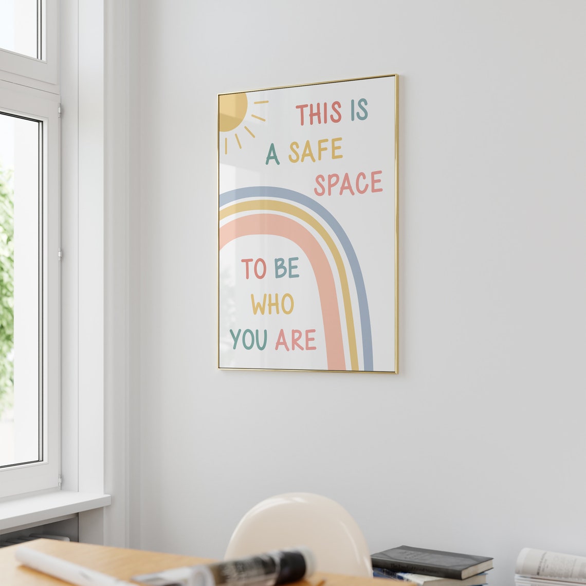 This Is A Safe Space Rainbow Diversity Inclusion Classroom Poster - Image 2