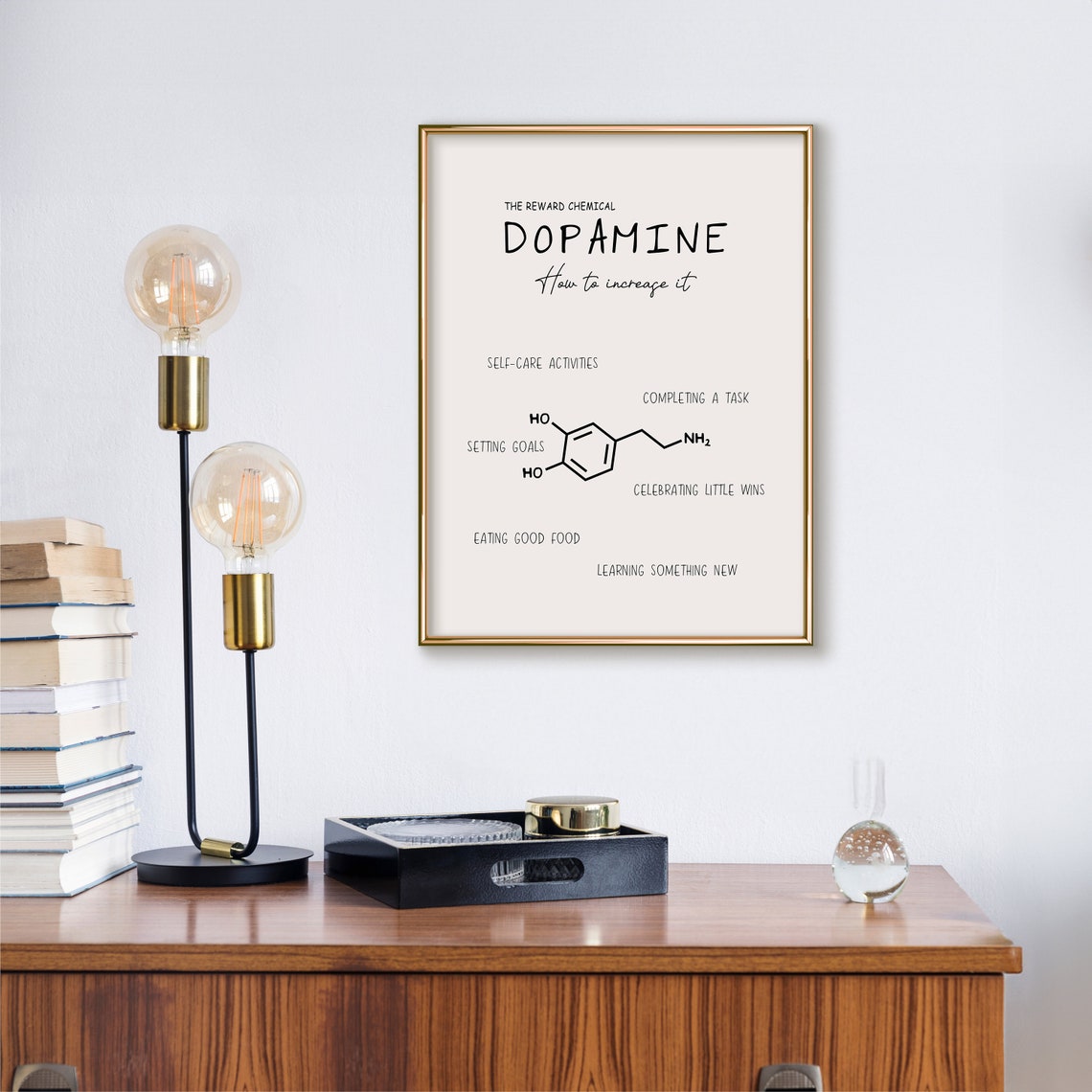 Dopamine Molecule Reward Chemical Science Motivation Therapy Poster - Image 2