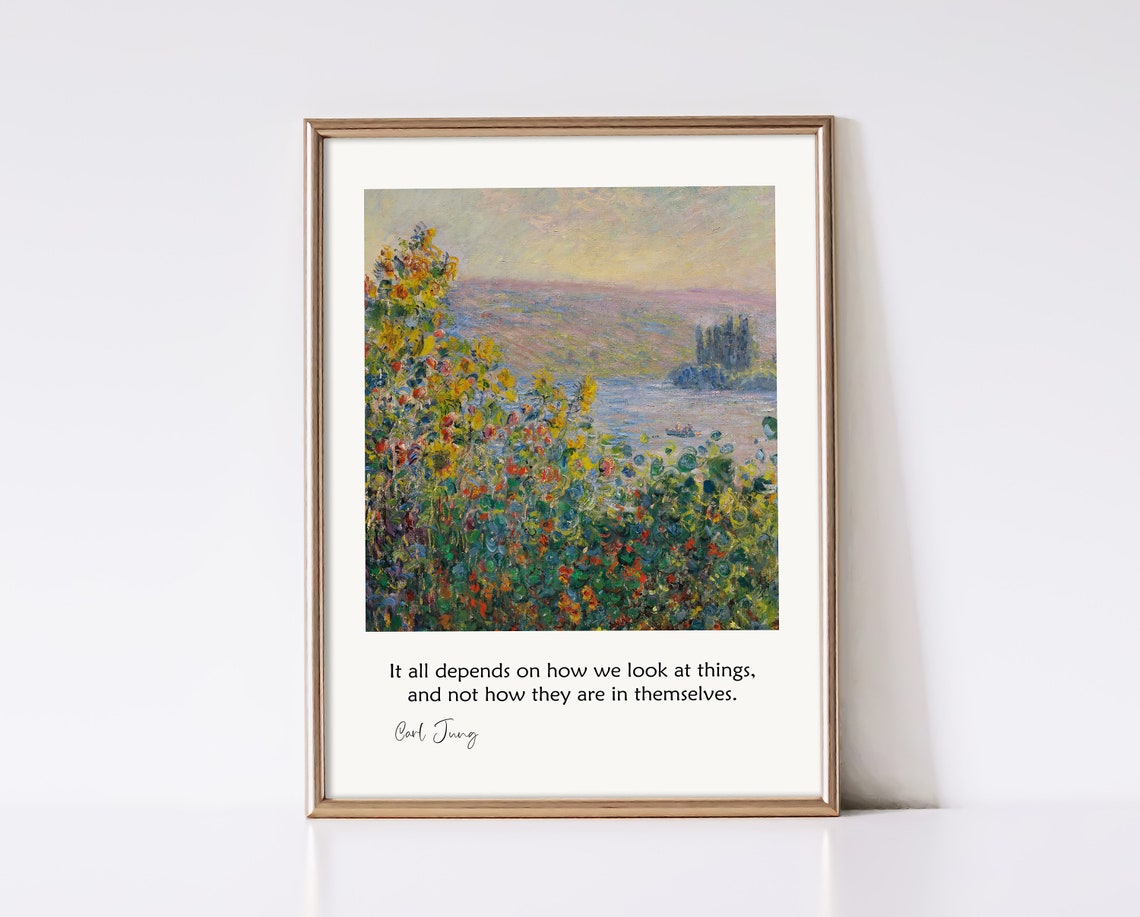 Carl Jung Perspective Quote Impressionist Garden Landscape Poster