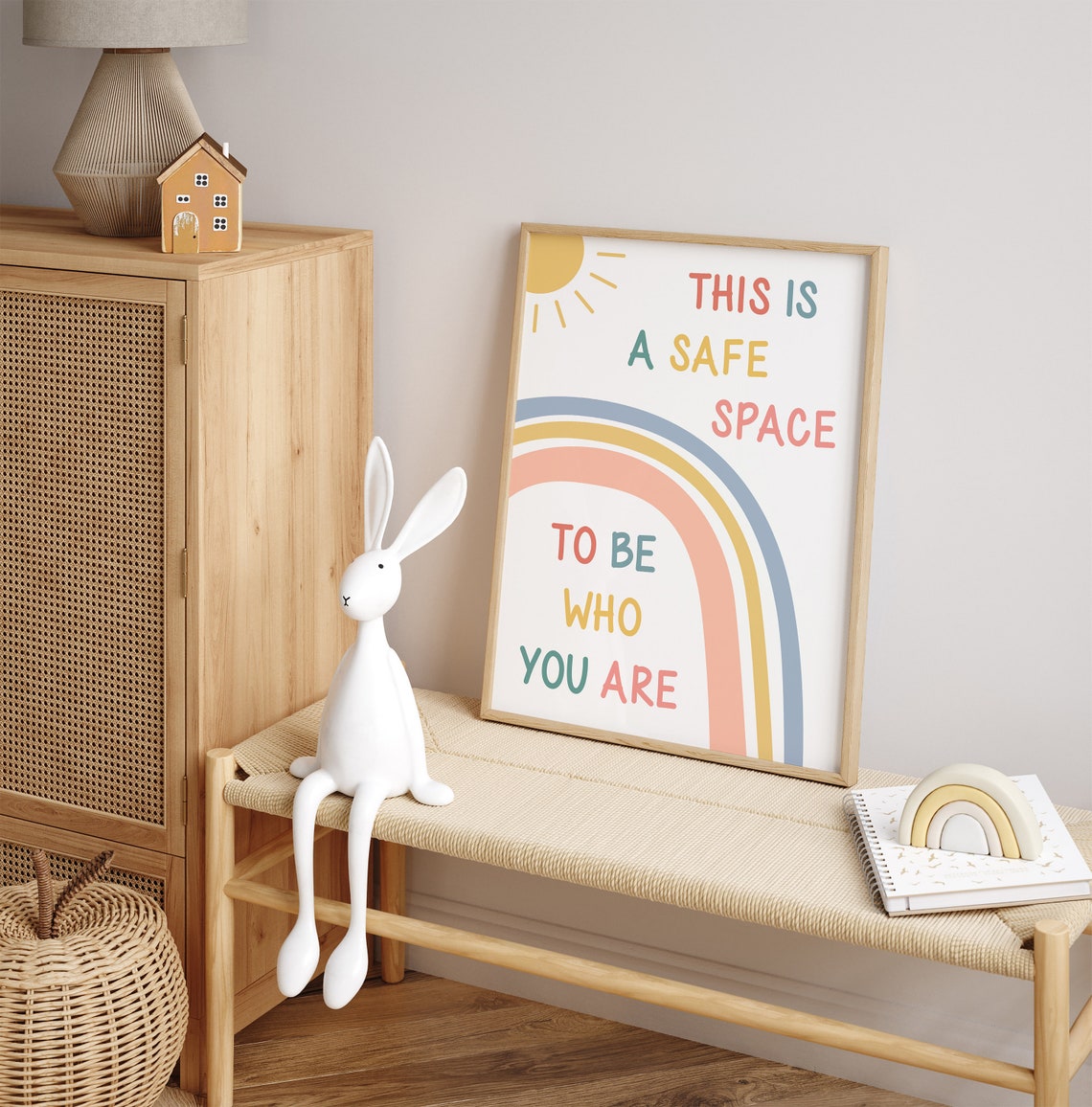This Is A Safe Space Rainbow Diversity Inclusion Classroom Poster - Image 3