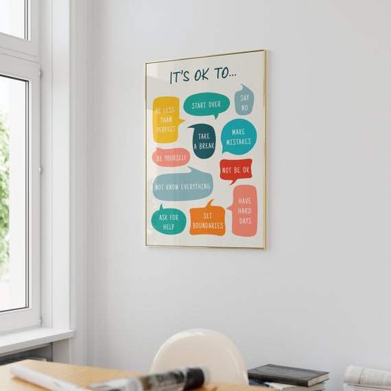 Its Ok To Not Be Ok Mental Health Poster