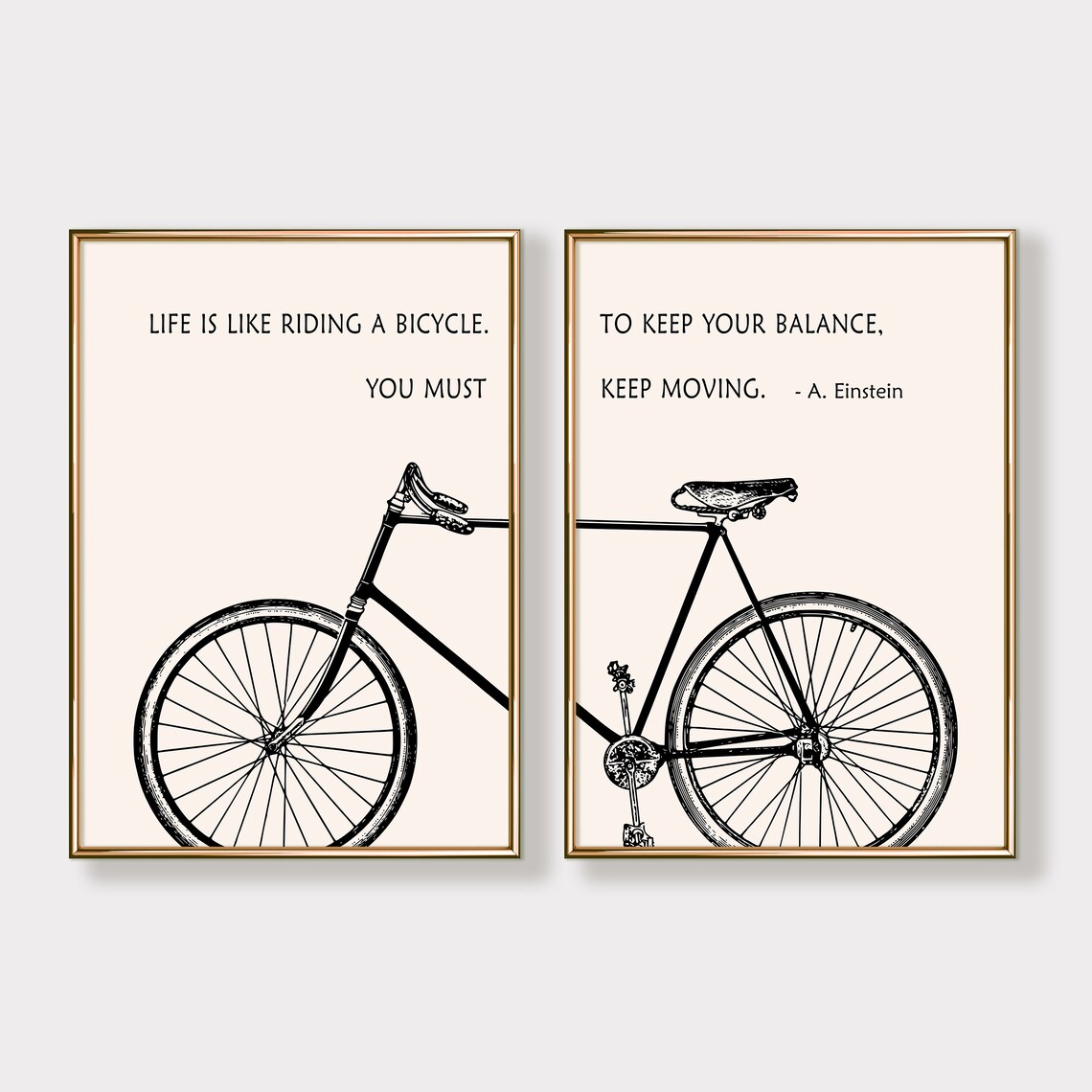 Life Is Like Riding A Bike Einstein Quote Art Print