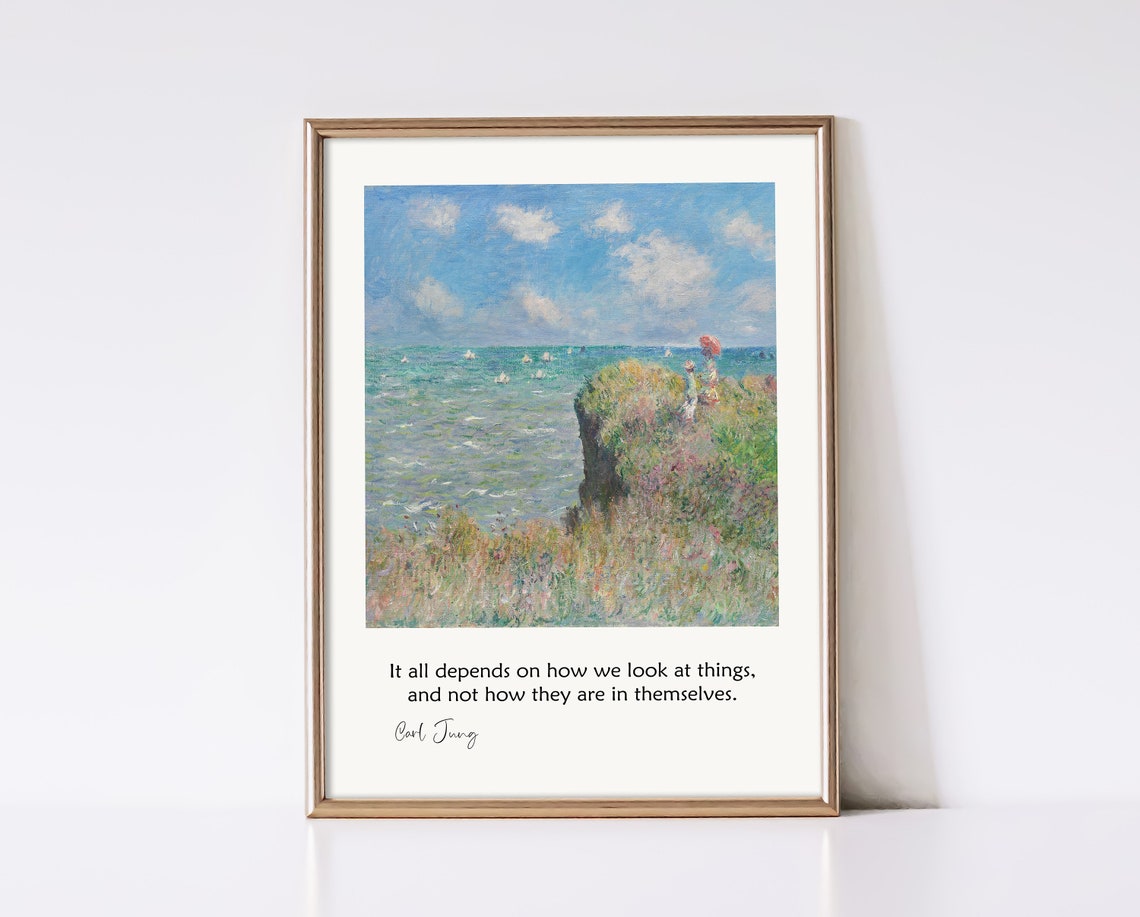 Carl Jung How We Look at Things Coastal Impressionist Quote Poster