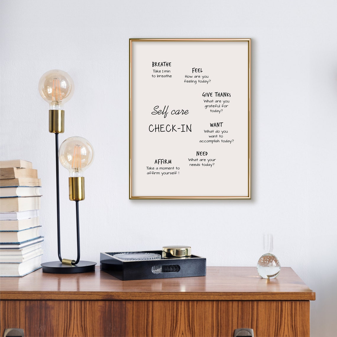 Self Care Check In Daily AM Mindfulness Routine Therapy Poster - Image 3