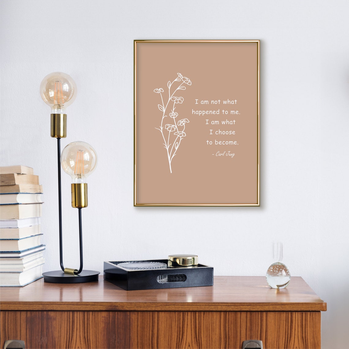 Carl Jung I Am What I Choose To Become Floral Therapy Office Poster - Image 3
