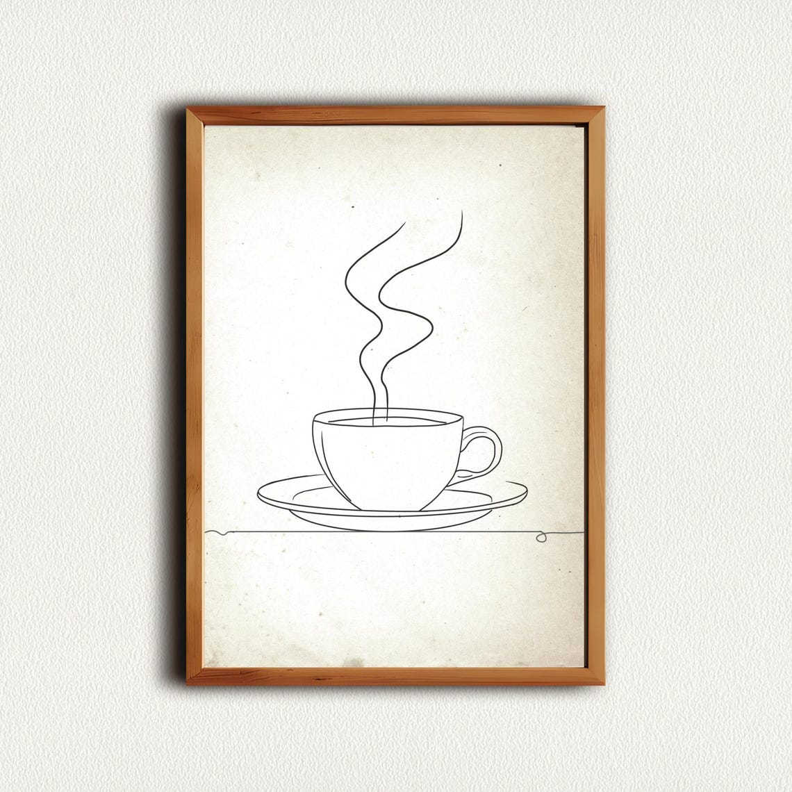Minimalist Line Art Steaming Coffee Cup Kitchen Decor Poster - Image 4