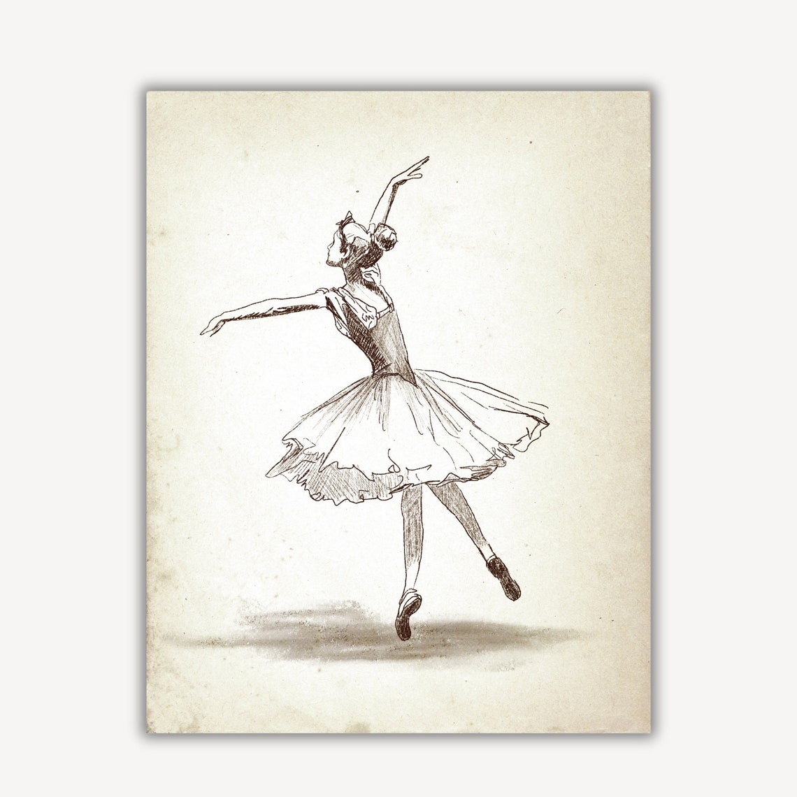 Vintage Ballerina Wall Art Wall Art Vintage Muted Art Girls Room Decor Vintage Ballerina Painting - Image 4