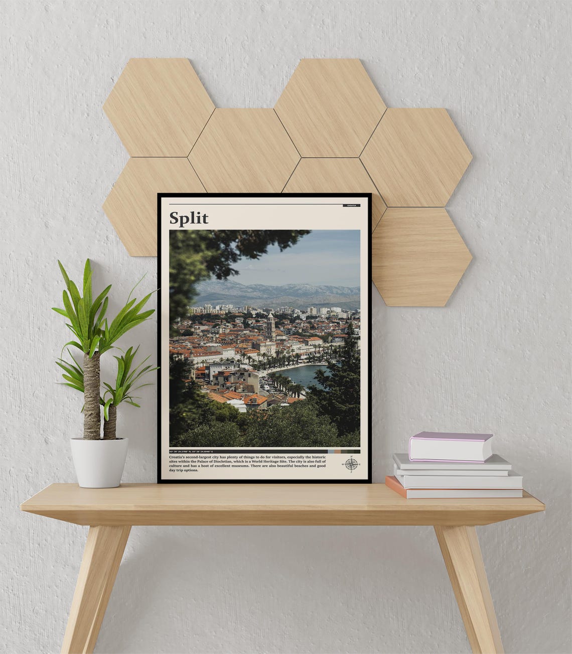 Split Croatia Old Town Red Roofs Harbor View Photography Poster - Image 3