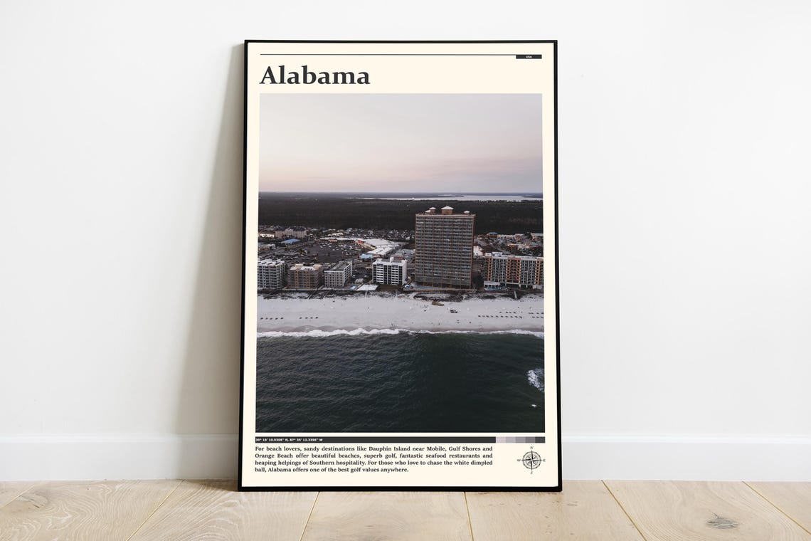 Travel Photography Alabama Print Alabama Wall Art Alabama Poster Alabama Photo Alabama Poster Print United States Alabama Decor
