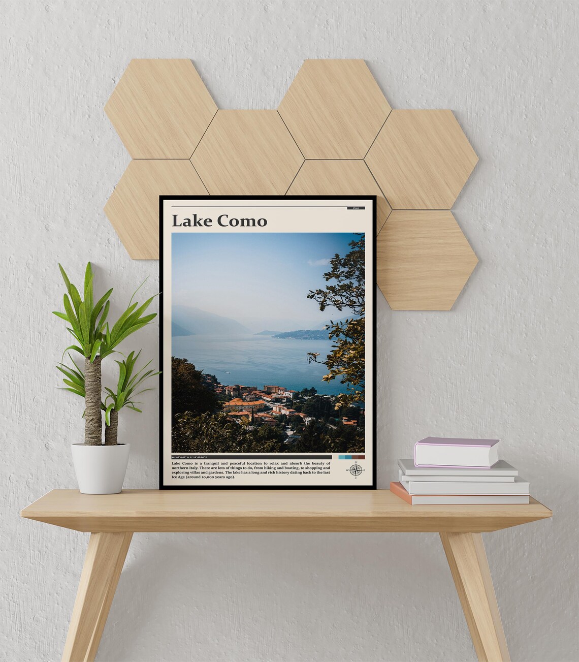 Lake Como Italy Aerial Lake View Lakeside Villages Photography Poster - Image 3