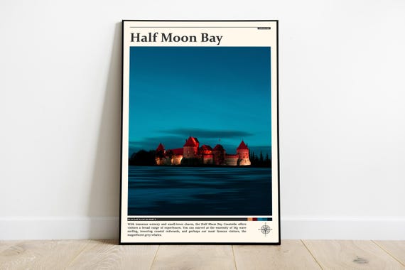 Travel Photography Half Moon Bay Print Half Moon Bay Wall Art Half Moon Bay Poster Half Moon Bay Photo California Decor