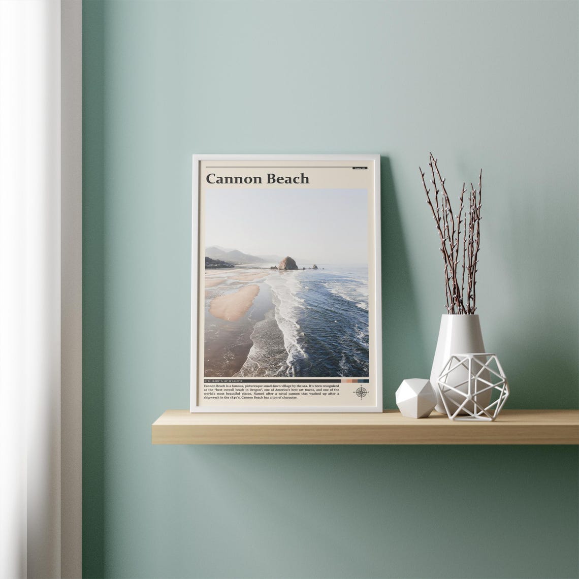 Cannon Beach Haystack Rock Aerial Oregon Coast Ocean Waves Poster - Image 4