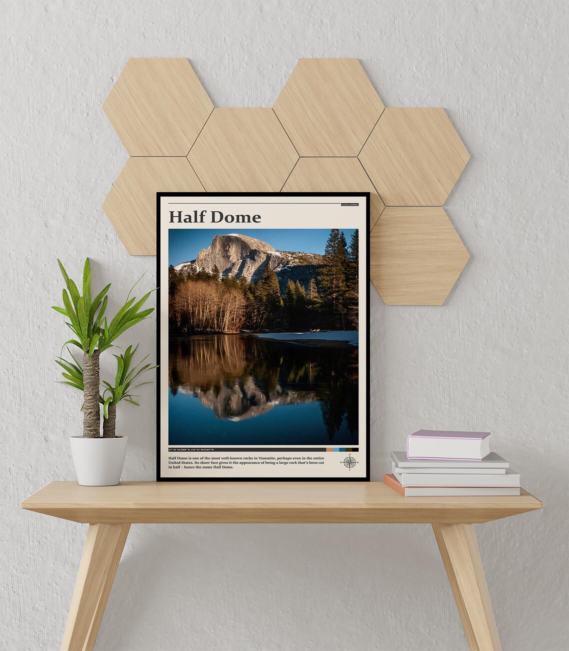 Half Dome Yosemite Granite Peak Lake Reflection Photography Poster - Image 3