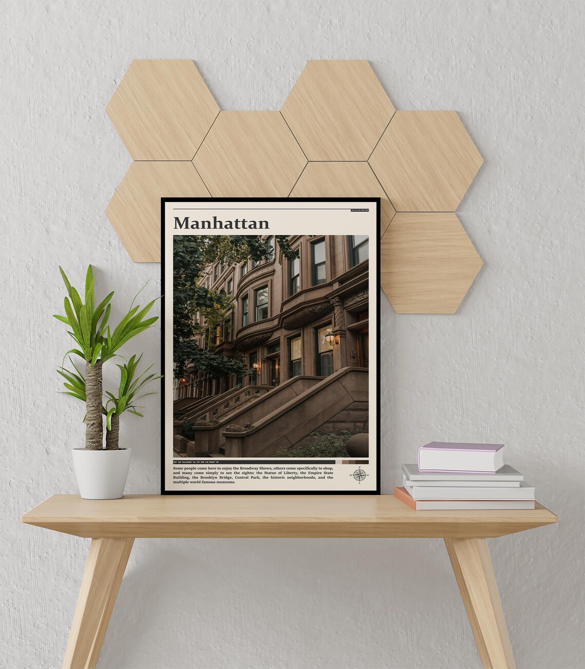 Manhattan Brownstone Stoops Historic Townhouse Street Photo Poster - Image 3