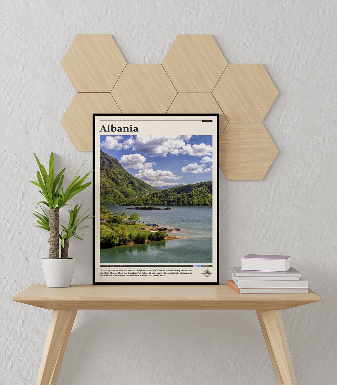 Albania Mountain Lake Valley Scenic Nature Photography Poster - Image 3