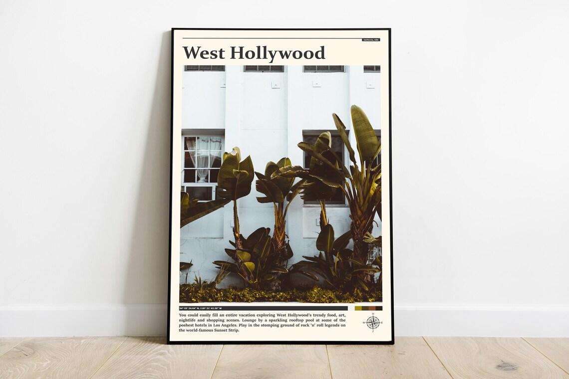 West Hollywood California Tropical Plants Wall Photography Poster