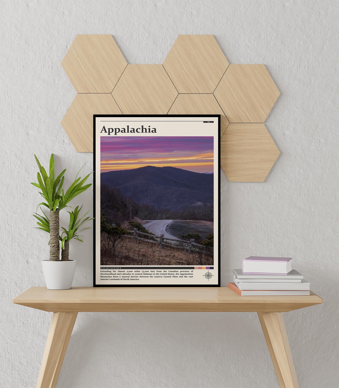 Appalachia Blue Ridge Parkway Winding Mountain Road Sunset Poster - Image 3