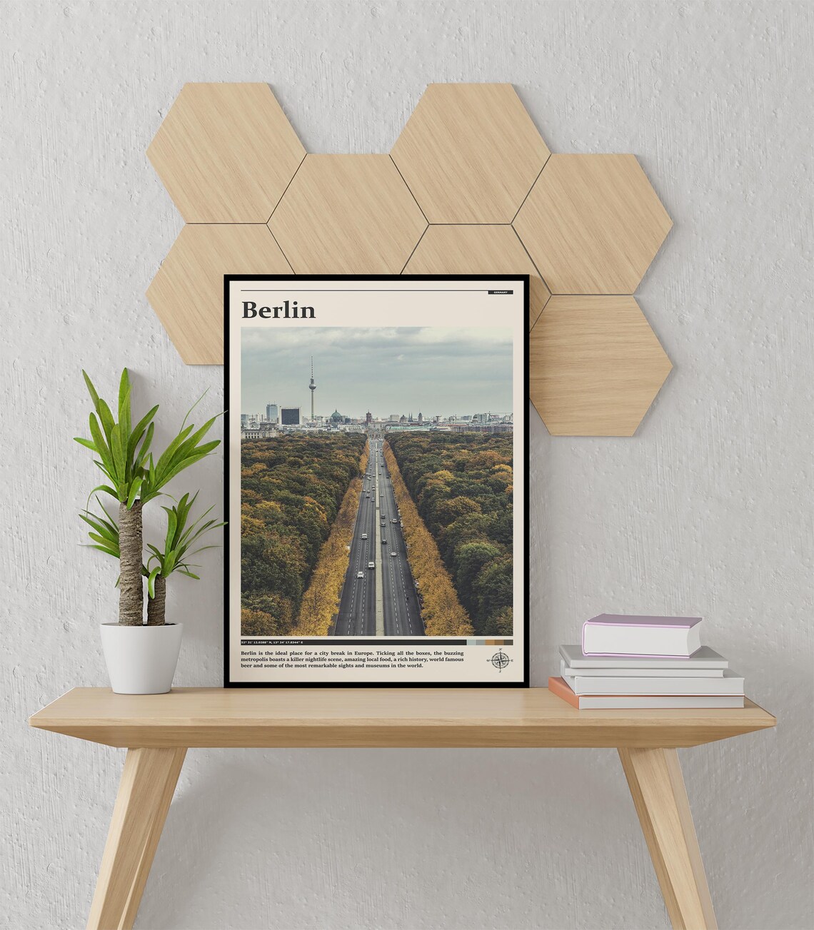 Berlin Tiergarten Avenue Autumn City View TV Tower Germany Poster - Image 3