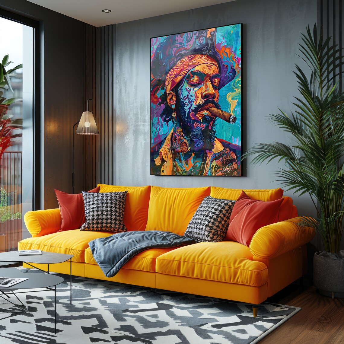 Colorful Smoking Pirate Pop Art Poster, Vibrant Eclectic Decor - Image 4